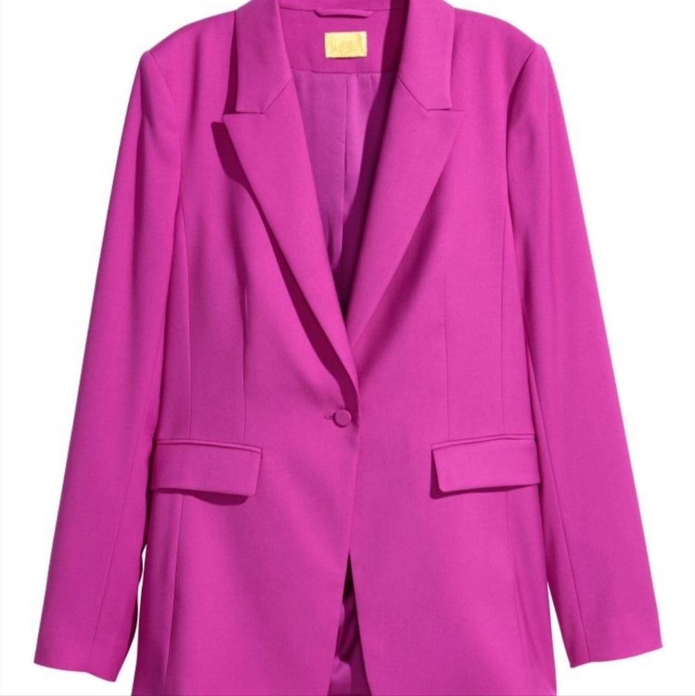 H&M PREMIUM Magenta single breasted blazer jacket